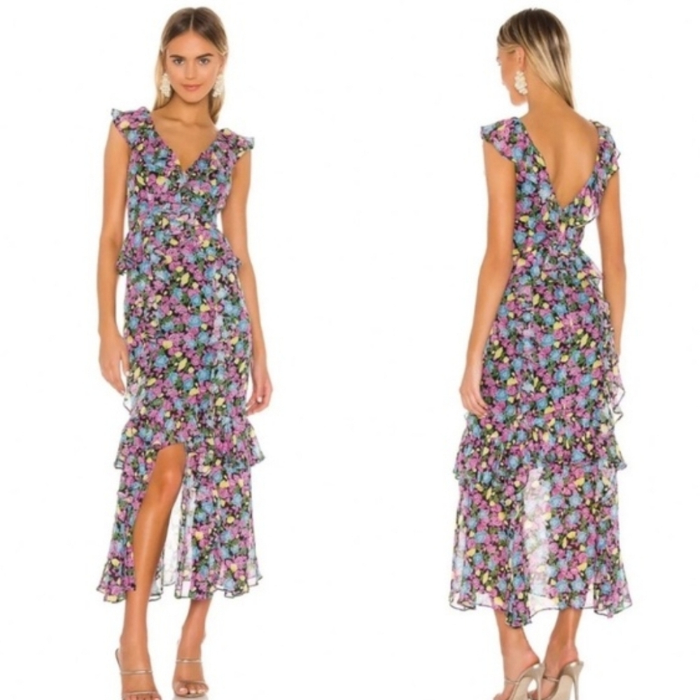 AMUR Evita Tiered Floral Dress - 4